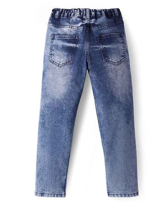 Pine Kids Denim Woven Full Length Washed Jeans - Navy Blue
