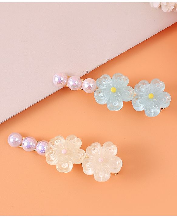 Pine Kids Hair Pins & Clips Free Size - White & Blue