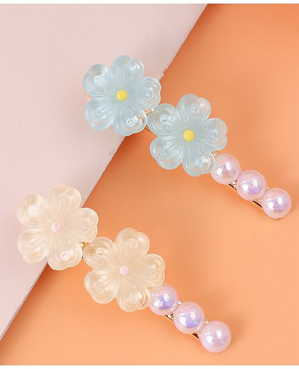 Pine Kids Hair Pins & Clips Free Size - White & Blue