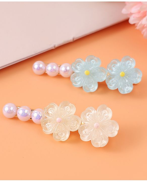Pine Kids Hair Pins & Clips Free Size - White & Blue
