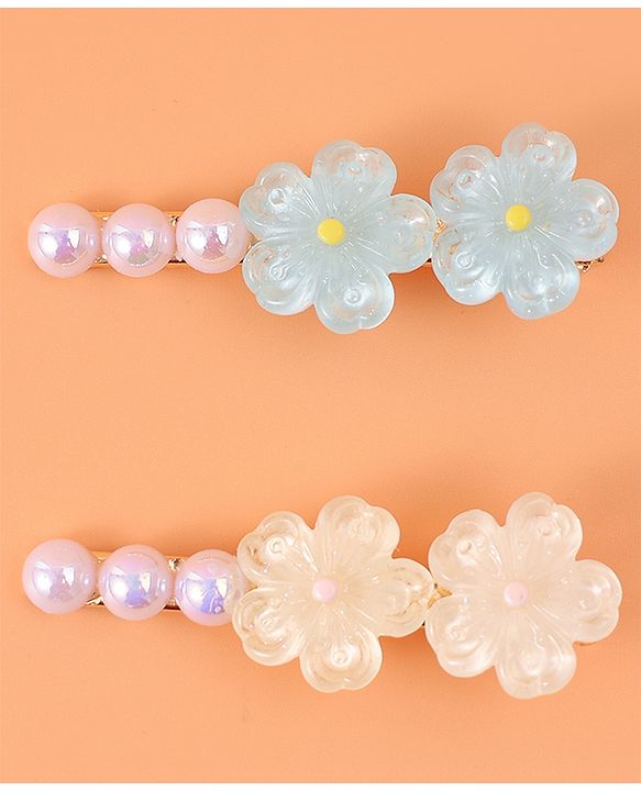 Pine Kids Hair Pins & Clips Free Size - White & Blue