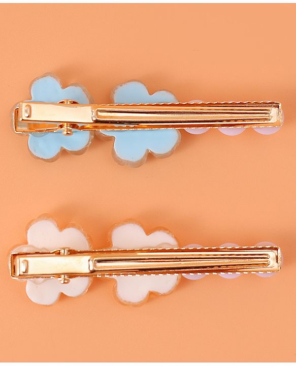 Pine Kids Hair Pins & Clips Free Size - White & Blue