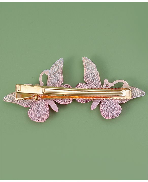 Pine Kids Hair Pins & Clips with Butterfly Applique Pack of 5 - Pink