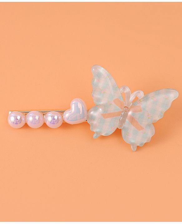 Pine Kids Free Size Hair Pins & Clips with Butterfly Applique Pack of 5 - Pink