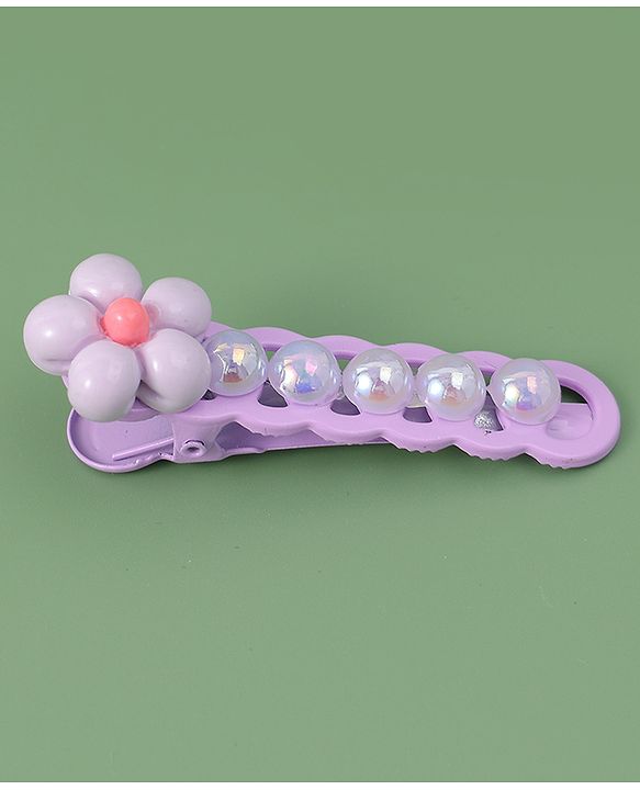Babyhug Free Size Hair Pins And Clips With Floral Applique Pack of 5 - Multicolor