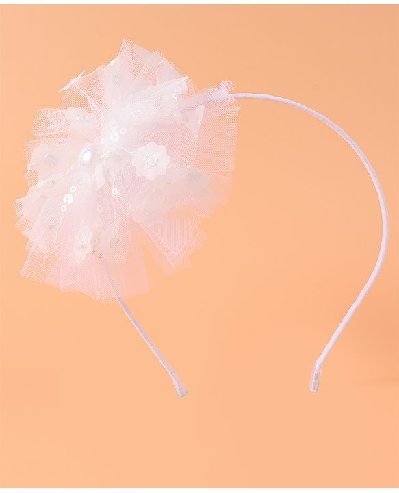 Babyhug Floral Applique Hair Band -  White