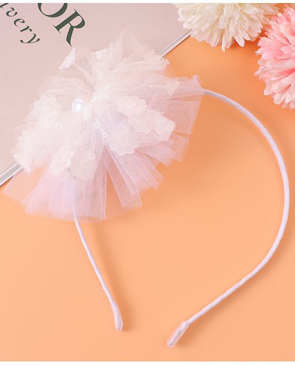 Babyhug Floral Applique Hair Band -  White