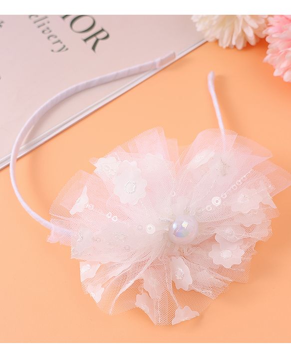 Babyhug Floral Applique Hair Band -  White