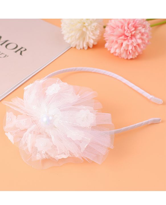 Babyhug Floral Applique Hair Band -  White