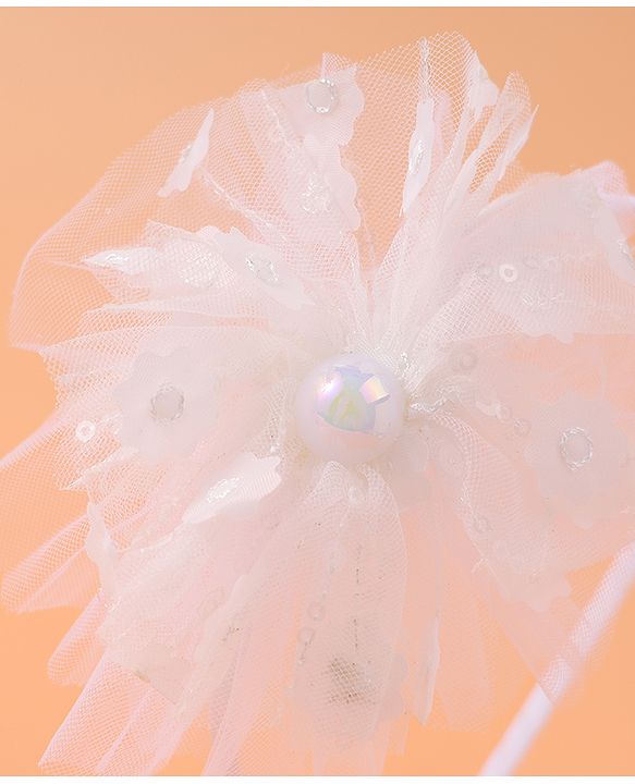 Babyhug Floral Applique Hair Band -  White