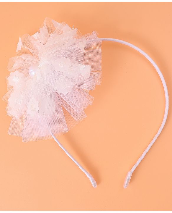 Babyhug Floral Applique Hair Band -  White