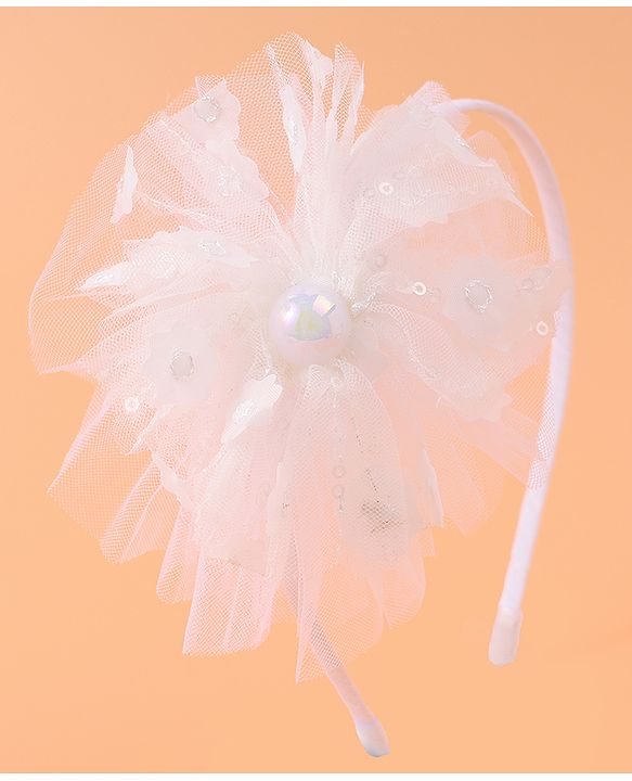 Babyhug Floral Applique Hair Band -  White