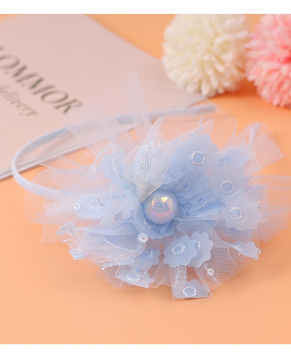 Babyhug Floral Applique Hair Band -  Blue