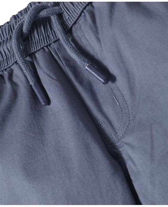Pine Kids Cotton Woven Full Length  Solid Color Trouser - Grey