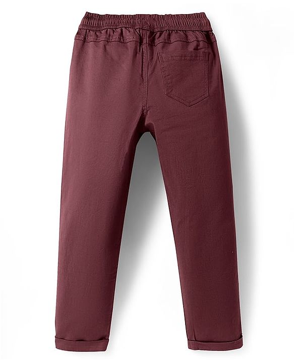 Pine Kids Cotton Woven Full Length  Solid Color Trouser - Grey