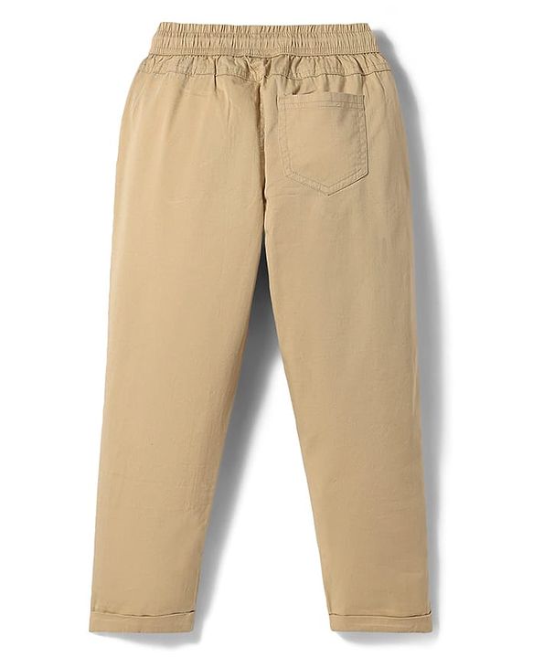 Pine Kids Cotton Woven Full Length  Solid Color Trouser - Grey