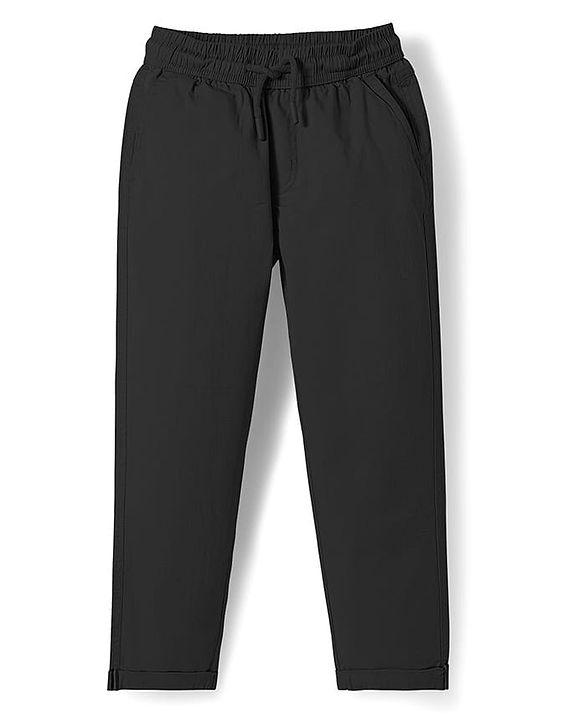Pine Kids Cotton Woven Full Length  Solid Color Trouser - Grey