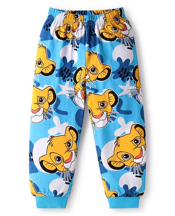 Babyhug Disney Full Sleeves Nightsuit Set With Simba Graphics - Blue
