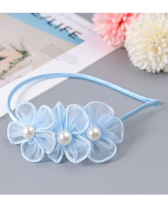 Babyhug Hair Clips & Hairband with Floral & Pearl Applique Accessories Combo Set - Light Pink