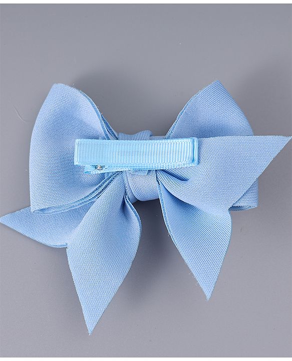 Pine Kids Pearl Hairband & Hair Clip with Bow Applique Accessories Combo Set - Light Blue & Cream