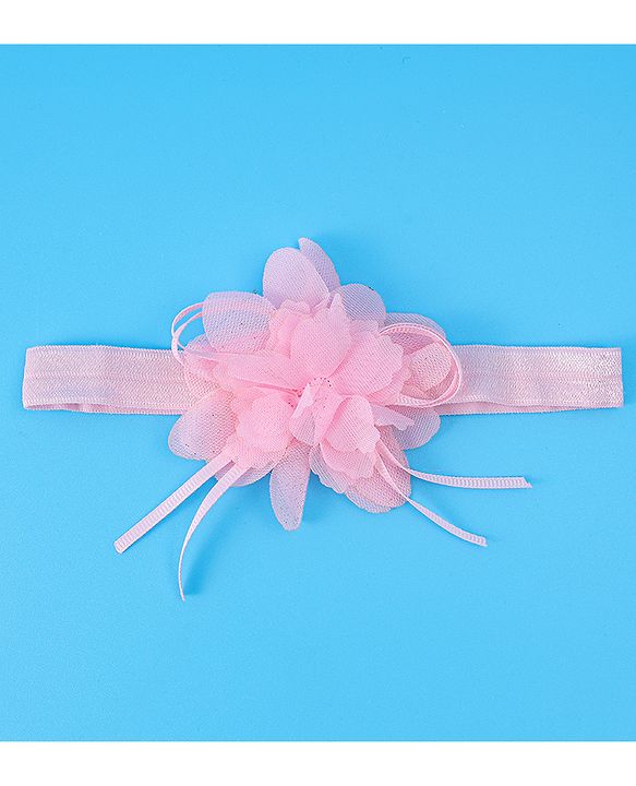 Babyhug Free Size Headbands With Floral Applique Pack Of 3 - Light Pink