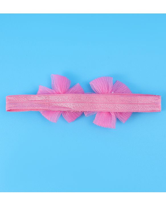 Babyhug Free Size Headbands With Floral & Bow Applique With Pearl Detailing Pack Of 3 - Fuchsia