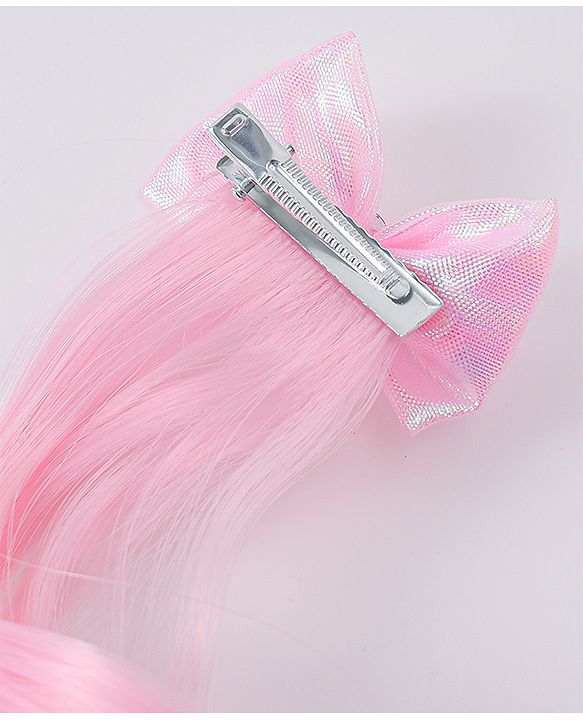 Babyhug Bow Clip Hair Extensions With Ombre Effect - Pink & Fuchsia