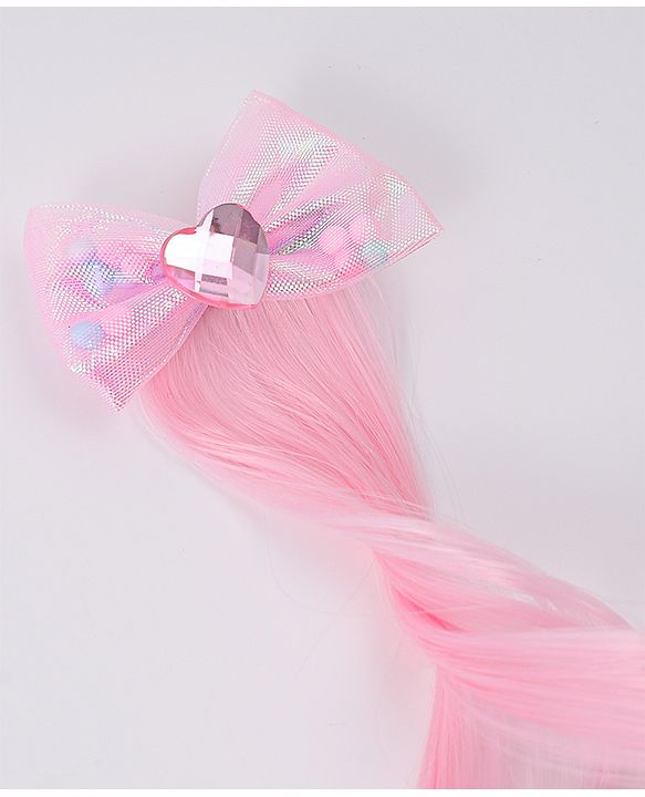 Babyhug Bow Clip Hair Extensions With Ombre Effect - Pink & Fuchsia