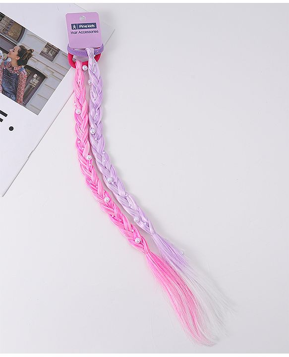 Pine Kids Free Size Braided Hair Extensions - Fuchsia & Purple