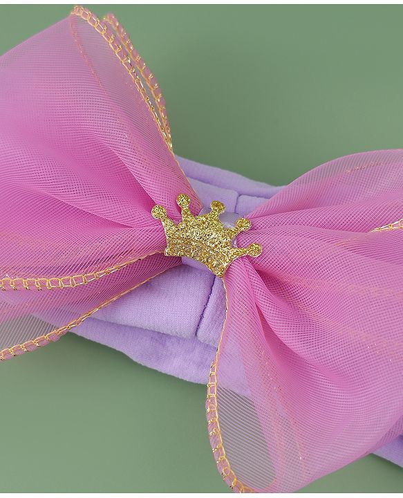 Babyhug Free Size Headband With Bow Applique - Purple