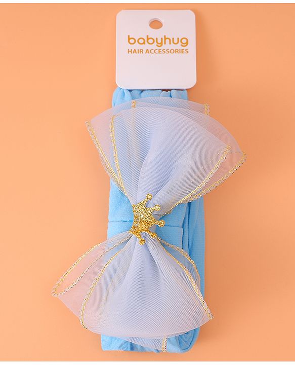 Babyhug Free Size Headband With Bow Applique - Purple