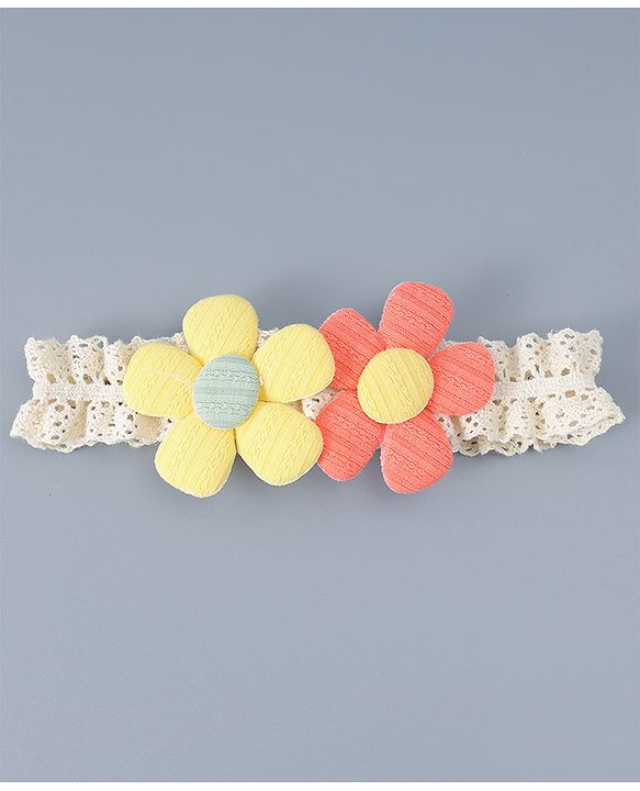 Babyhug Free Size Headbands With Floral & Bow Applique Pack of 3 - Multicolour