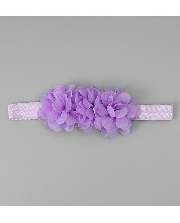 Babyhug Free Size Headbands With Floral & Bow Applique - Pink & Purple