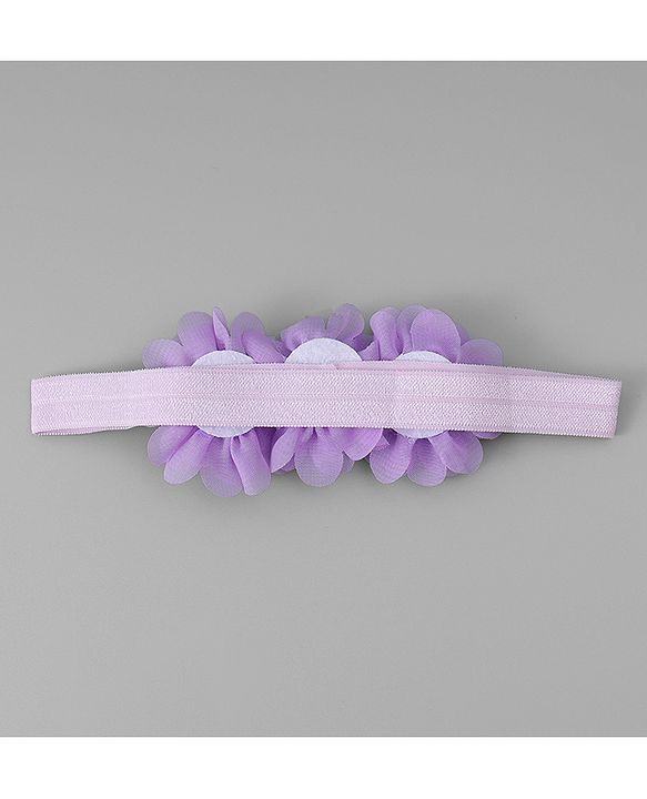 Babyhug Free Size Headbands With Floral & Bow Applique - Pink & Purple