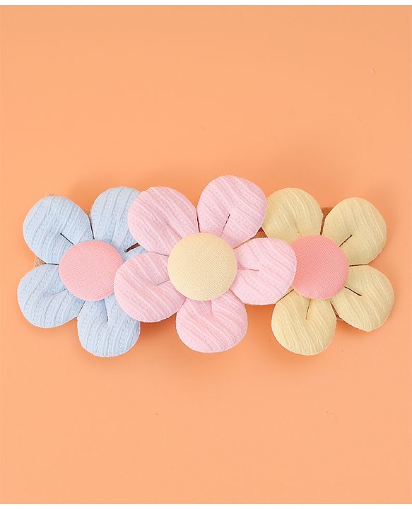 Babyhug Free Size Headbands With Floral Applique Pack of 3 - Multicolour