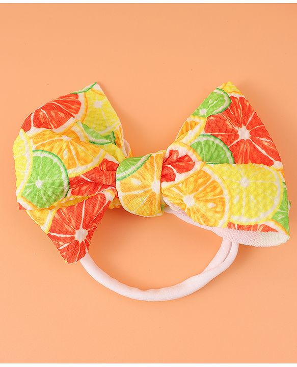 Babyhug Free Size Headbands with Bow Applique Pack of 3 - Yellow & Blue