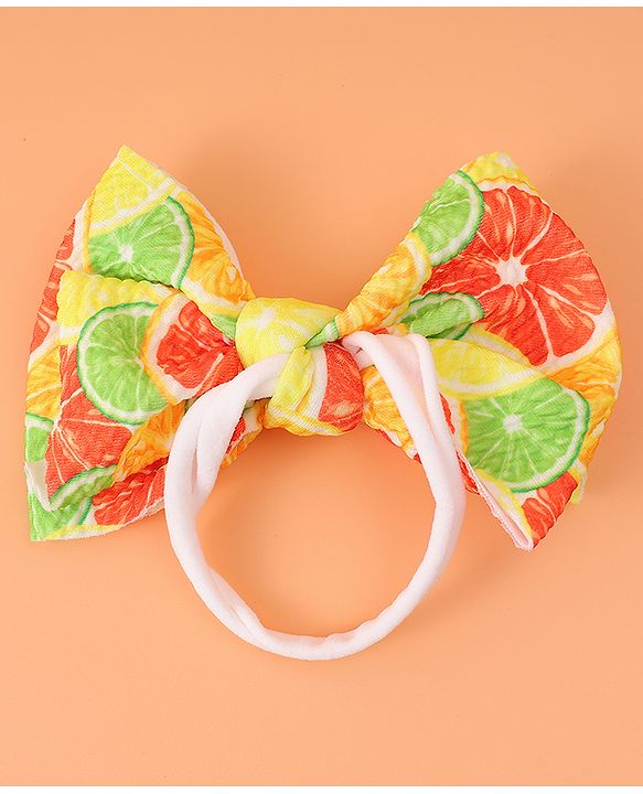 Babyhug Free Size Headbands with Bow Applique Pack of 3 - Yellow & Blue