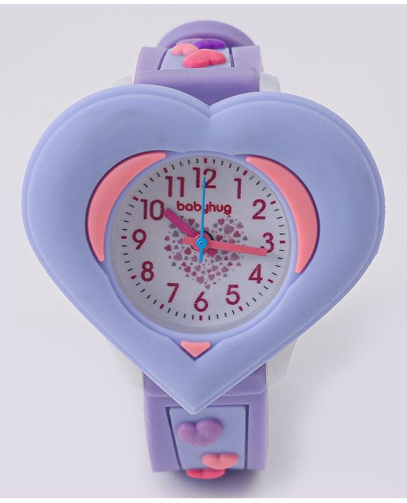 Babyhug Analog Watch With Heart Applique Free Size - Pink
