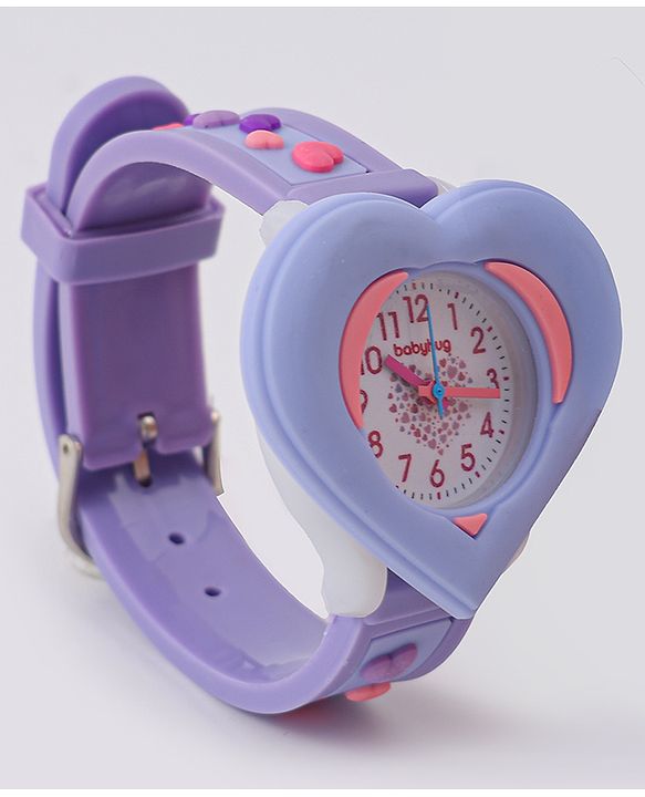Babyhug Analog Watch With Heart Applique Free Size - Pink