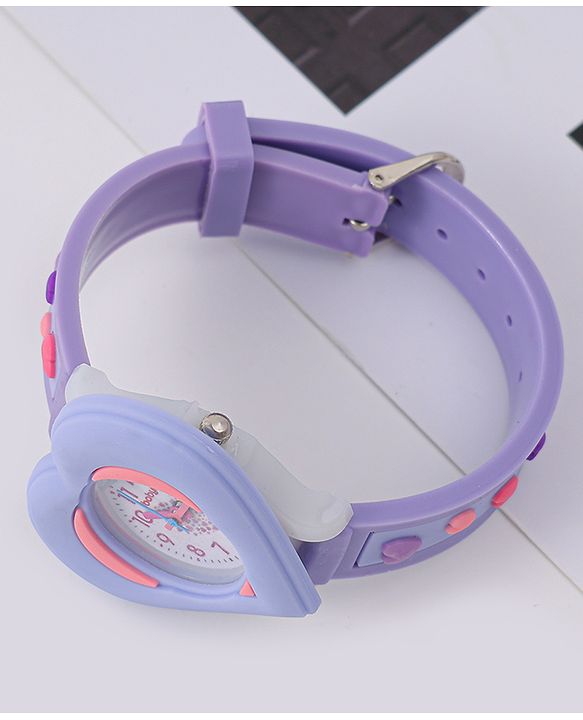 Babyhug Analog Watch With Heart Applique Free Size - Pink