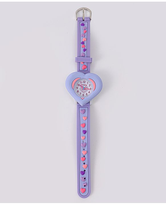 Babyhug Analog Watch With Heart Applique Free Size - Pink