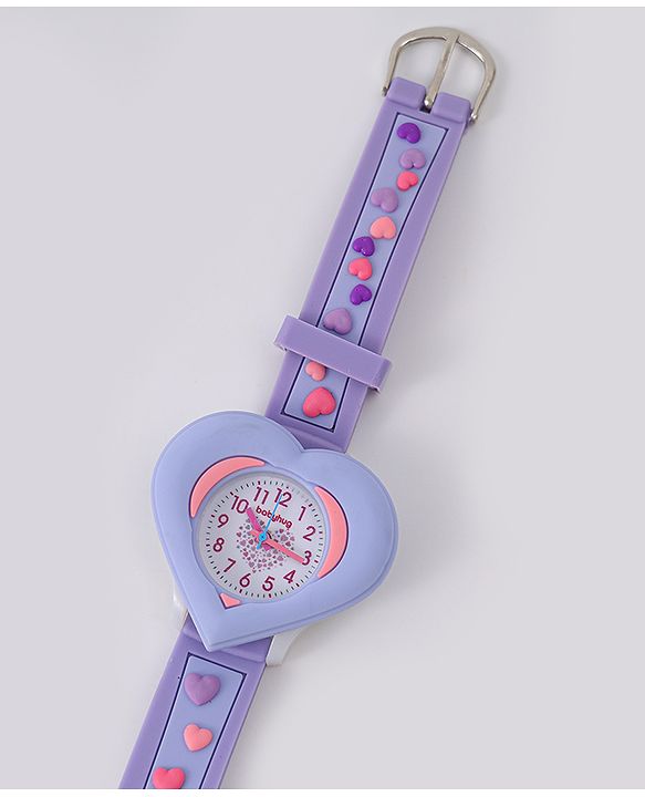 Babyhug Analog Watch With Heart Applique Free Size - Pink