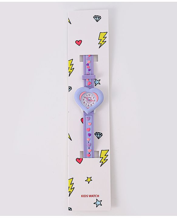 Babyhug Analog Watch With Heart Applique Free Size - Pink
