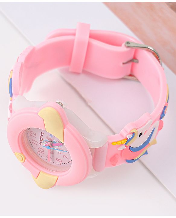 Babyhug Unicorn Applique Analog Watch - Pink