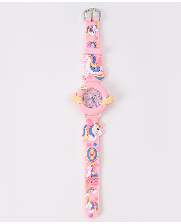 Babyhug Unicorn Applique Analog Watch - Pink