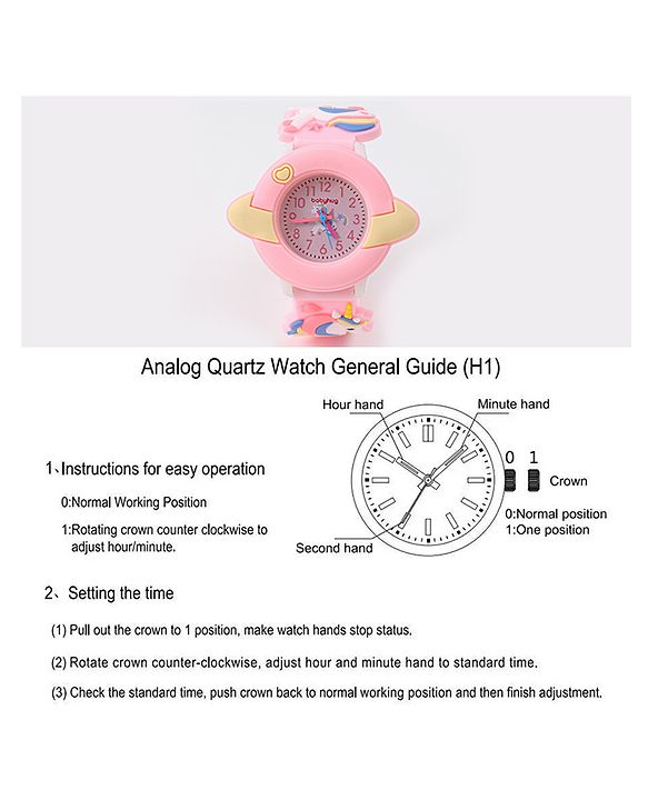Babyhug Unicorn Applique Analog Watch - Pink
