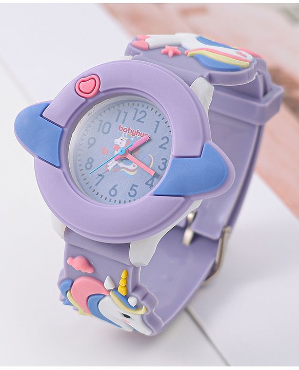 Babyhug Unicorn Applique Analog Watch - Pink