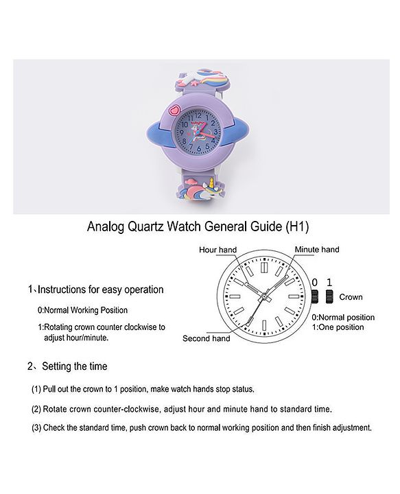 Babyhug Unicorn Applique Analog Watch - Pink
