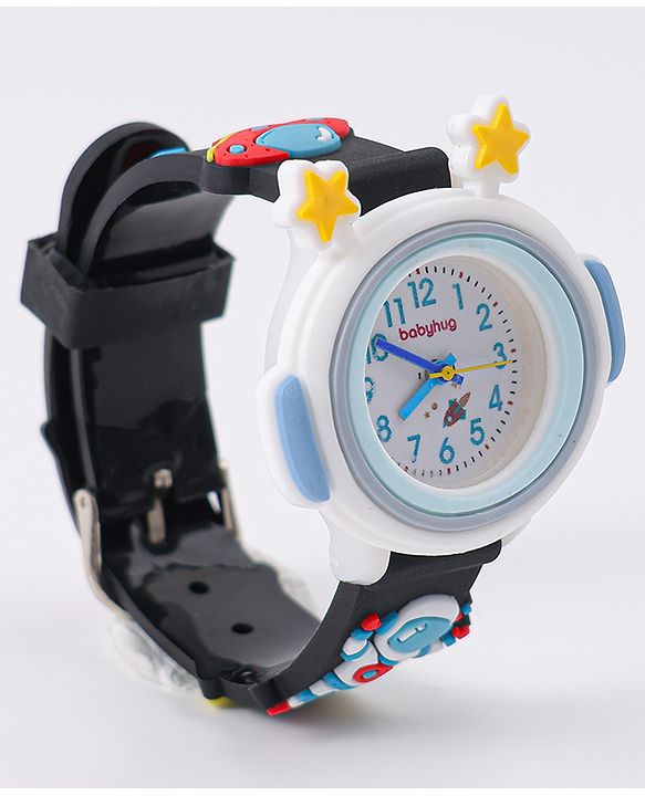 Babyhug Analog Watch With Astronomical Applique Free Size - Black