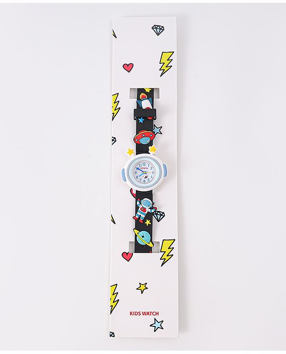 Babyhug Analog Watch With Astronomical Applique Free Size - Black